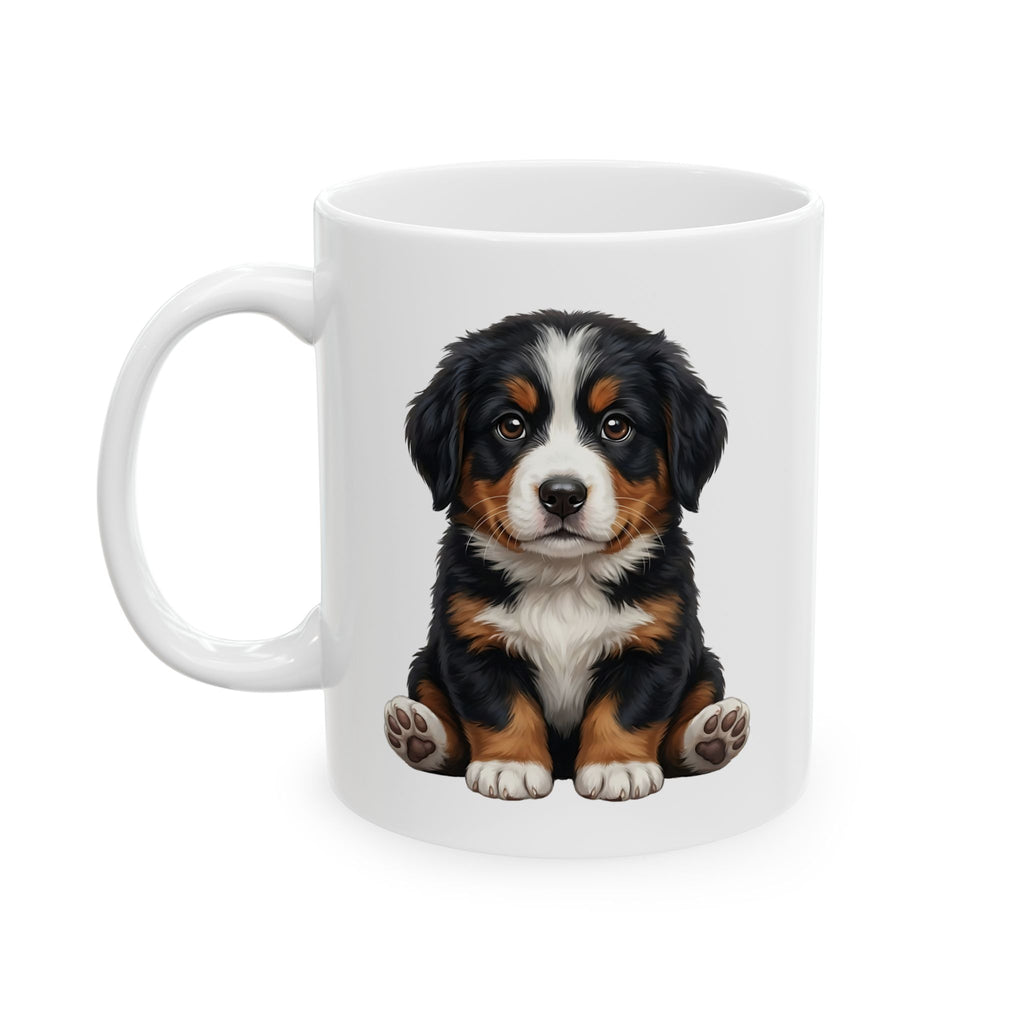 Fluffy Bernese Mountain Dog Puppy Ceramic Mug - Berner Lover Gift