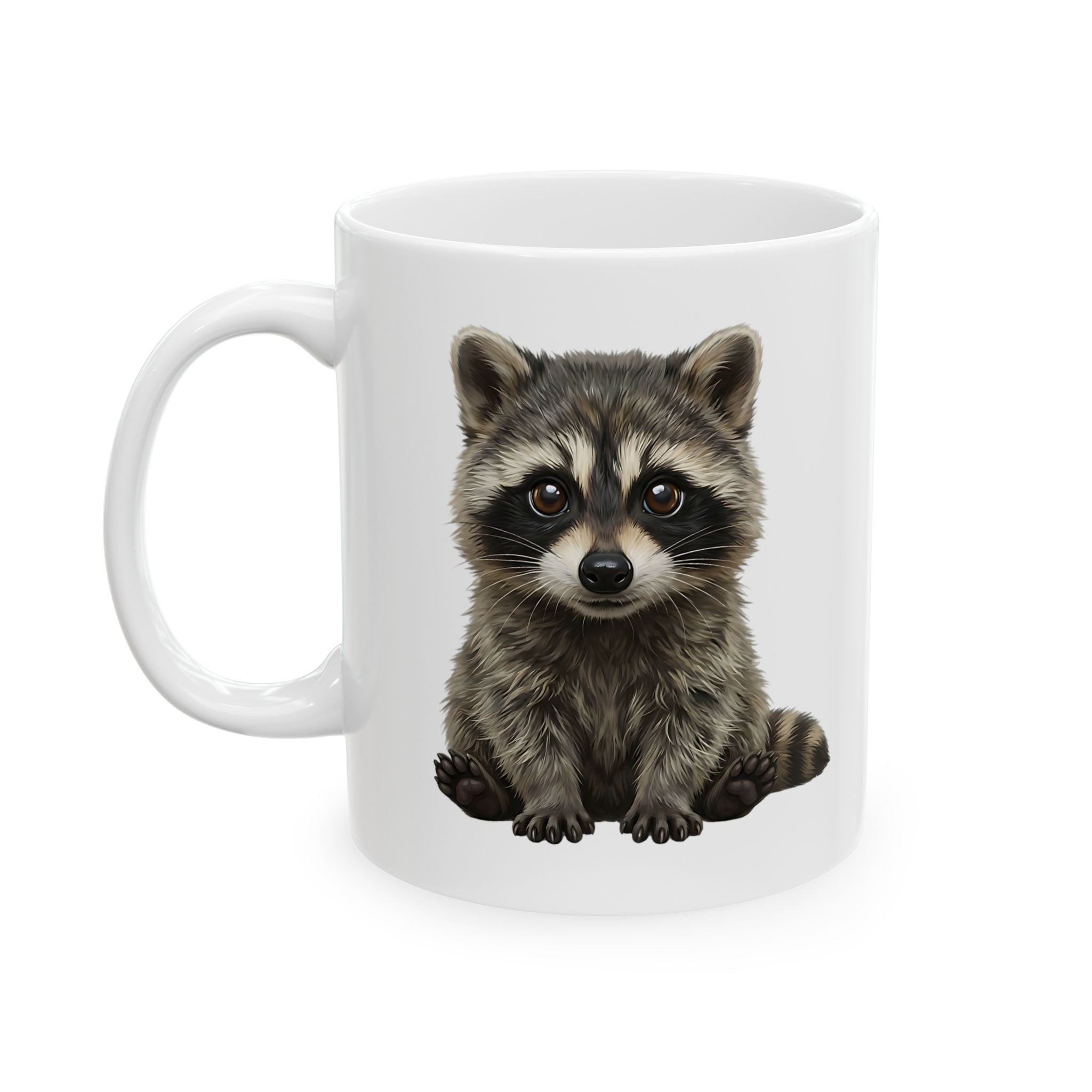 Adorable Baby Raccoon Ceramic Mug - Cute "Trash Panda" Art Gift